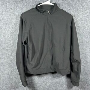 Nike Dri Fit Womens Full Zip Jacket Black Athletic Track Full Zip SizeL 12-14